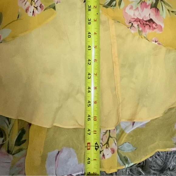 Vince Camuto Yellow Asymmetrical Ruffled Sundress - Picture 4 of 11